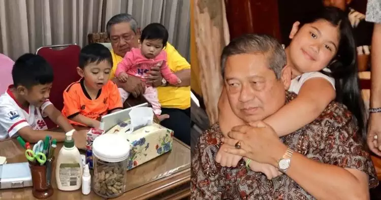 Aliya unggah foto SBY asuh 3 cucunya, ada pigura Ani Yudhoyono