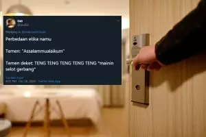 10 Cuitan lucu beda teman biasa vs dekat saat bertamu