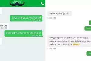 10 Chat lucu ojek online suruh nunggu, bikin tepuk jidat