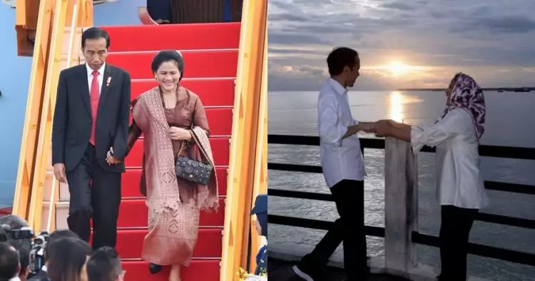 6 Potret romantis Jokowi dan Iriana nikmati sunset di Papua