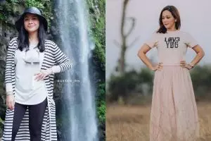 Nggak melulu terbuka, gaya 7 seleb liburan di alam ini panen pujian