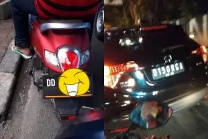10 Pelat nomor absurd di kendaraan, bikin salah fokus