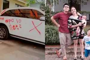 Tya Ariestya coret mobil mewahnya pakai cat, begini reaksi suami