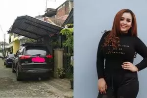 Kanopi garasi rumah Clara Gopa kini jadi tempat galon air