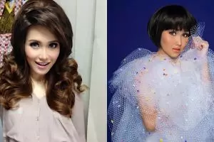 6 Pesona Ayu Ting Ting pakai rambut palsu, tampil beda