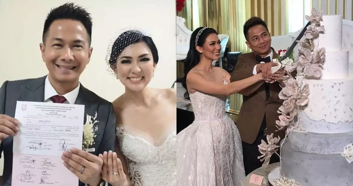 9 Momen resepsi pernikahan Delon Thamrin & Aida Chandra, meriah