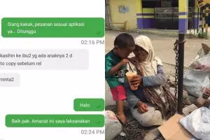 Kisah haru driver ojek online pesan minuman untuk pengemis
