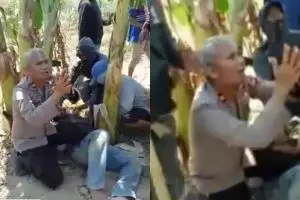 Viral, aksi heroik Kapolsek mohon ke massa demi selamatkan warga