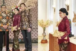 Cerita di balik pesona Syahrini berkebaya temani mertua kondangan