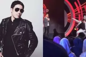 Detik-detik Desta jatuh dari panggung saat jadi host