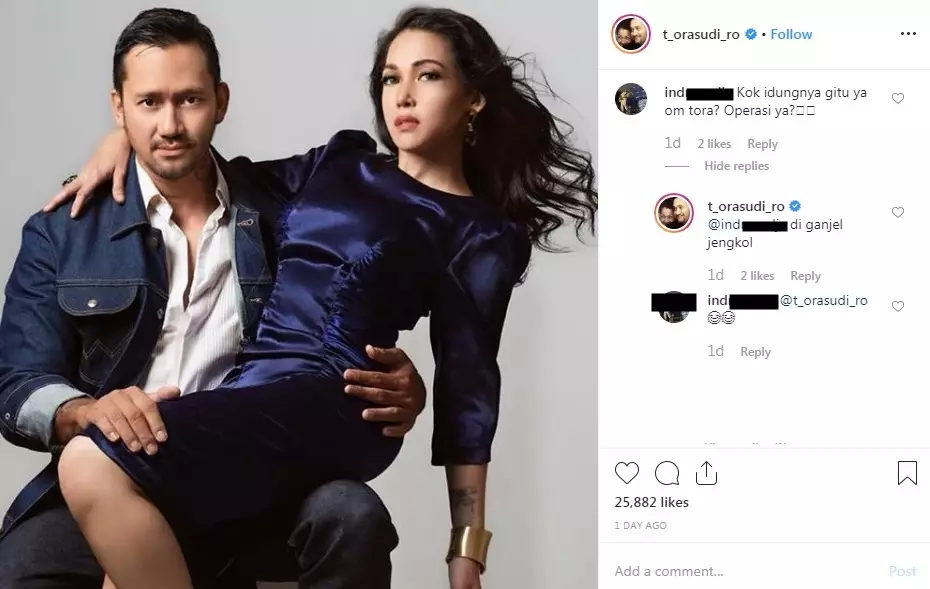 hidung tora diganjel jengkol © Instagram/@t_orasudi_ro