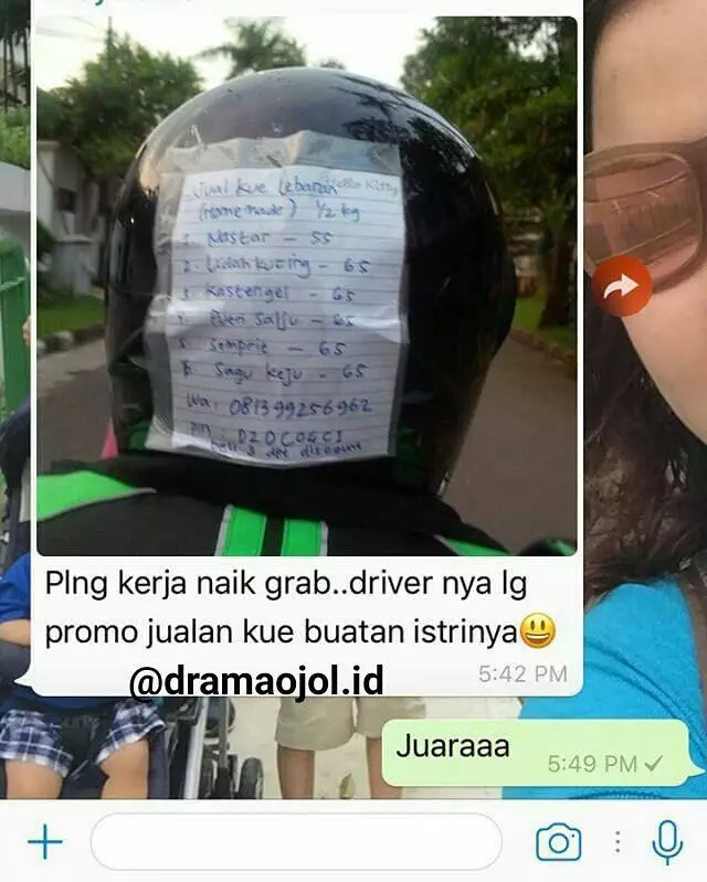 tulisan promosi ala driver ojek online © 2019 instagram.com