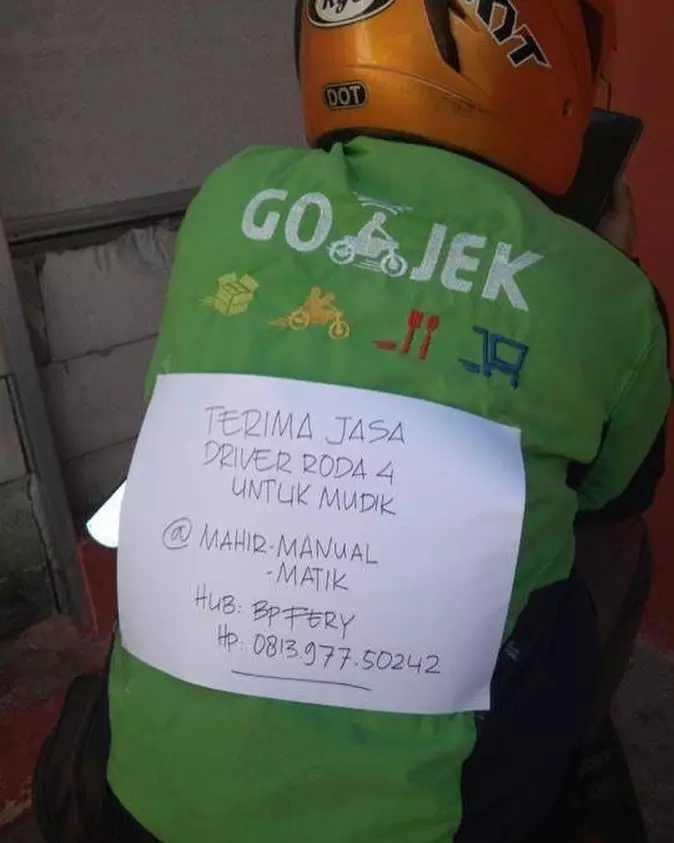 tulisan promosi ala driver ojek online © 2019 instagram.com