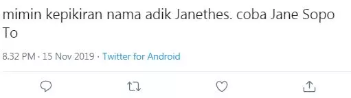 tebakan nama adik janethes  Twitter tebakan nama adik janethes  Twitter