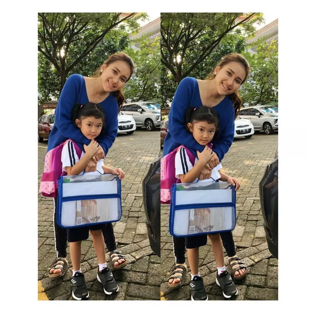 Gaya Ayu Ting Ting antar anak ke sekolah Istimewa
