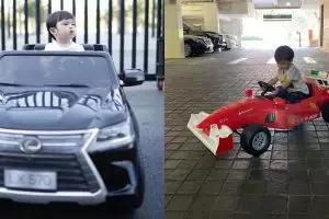 5 Momen Raphael Moeis dengan mainan mobil mini mewah