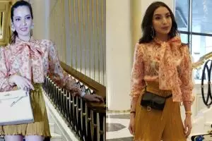 Momen kikuk Nia Ramadhani & Manohara pakai baju sama persis