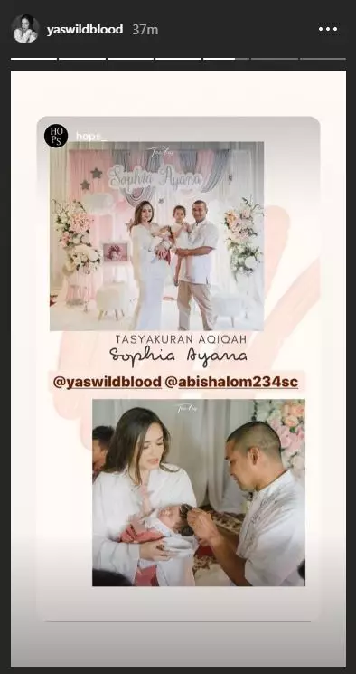 Potret akikah anak Yasmine Wildblood Instagram/@abishalom234sc