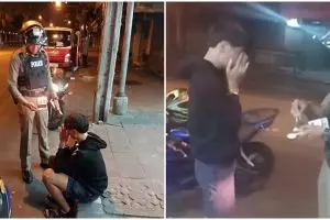 Tilang pemotor, alasan polisi malah beri kue ini bikin haru