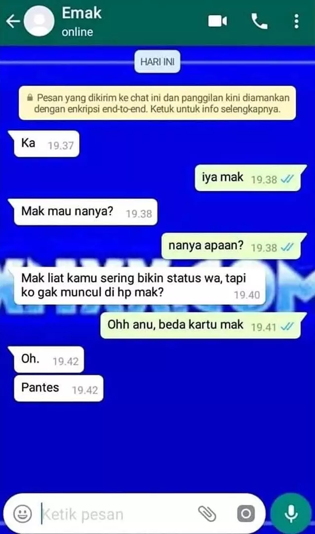 chat lucu ketika ibu bertanya © 2019 instagram.com