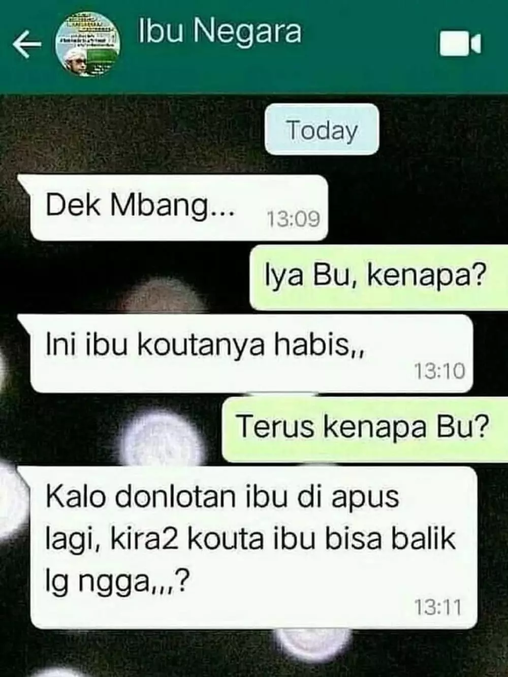 chat lucu ketika ibu bertanya © 2019 instagram.com