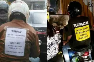 10 Peringatan lucu dari pengendara motor ini kocak abis