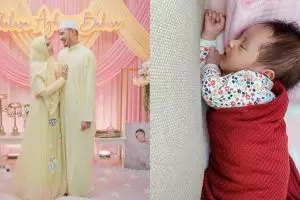 8 Pemotretan newborn baby Khalisa, ada yang pakai mukena