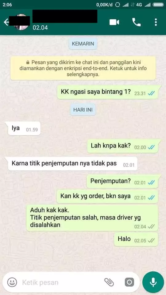 alasan bintang satu penumpang bikin emosi © Facebook/Dunia OJOL