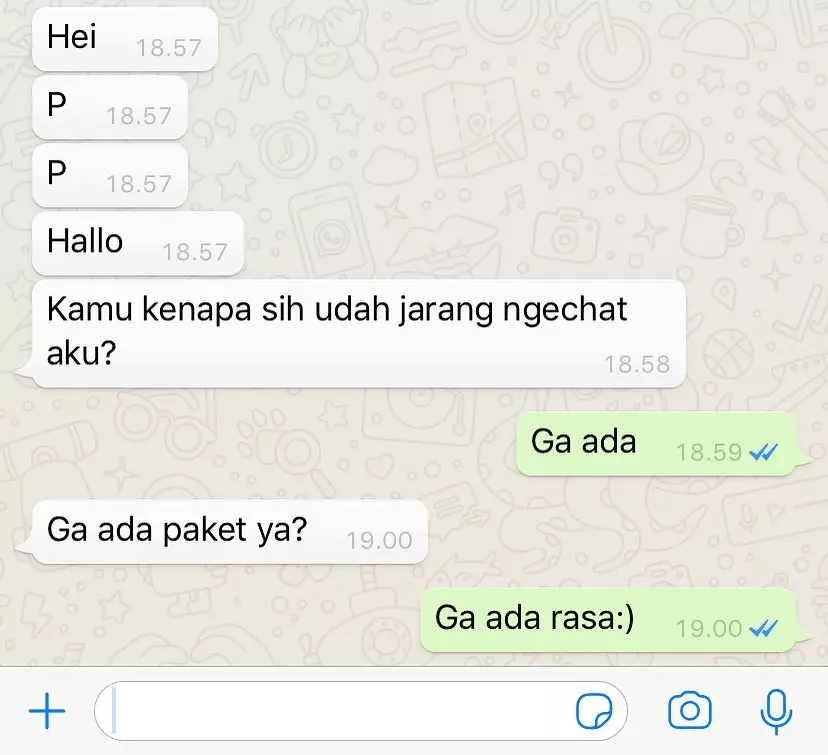 chat lucu tanda cinta di tolak © 2019 instagram.com
