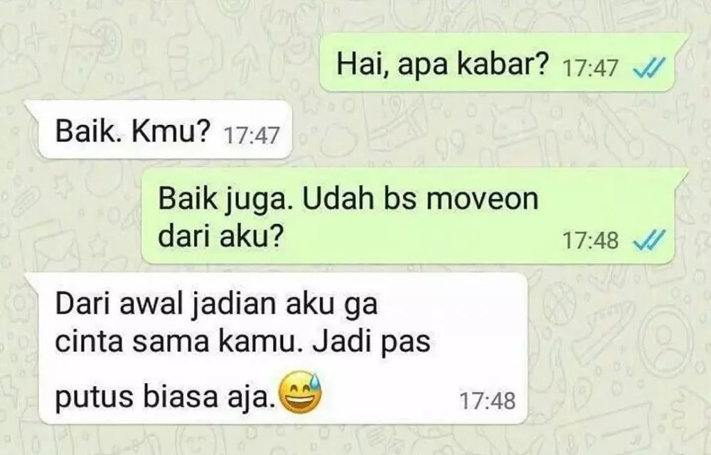 chat lucu tanda cinta di tolak © 2019 instagram.com