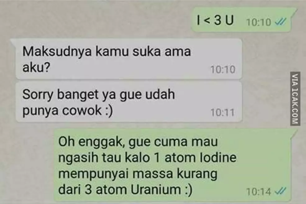 chat lucu tanda cinta di tolak © 2019 instagram.com