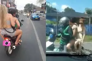 5 Momen driver ojek online bonceng dua bule cantik, cihuy