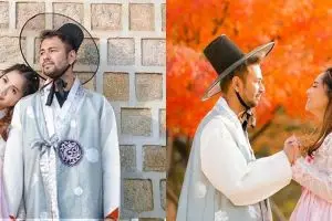 8 Momen mesra Raffi Ahmad & Nagita pakai hanbok, ciuman romantis