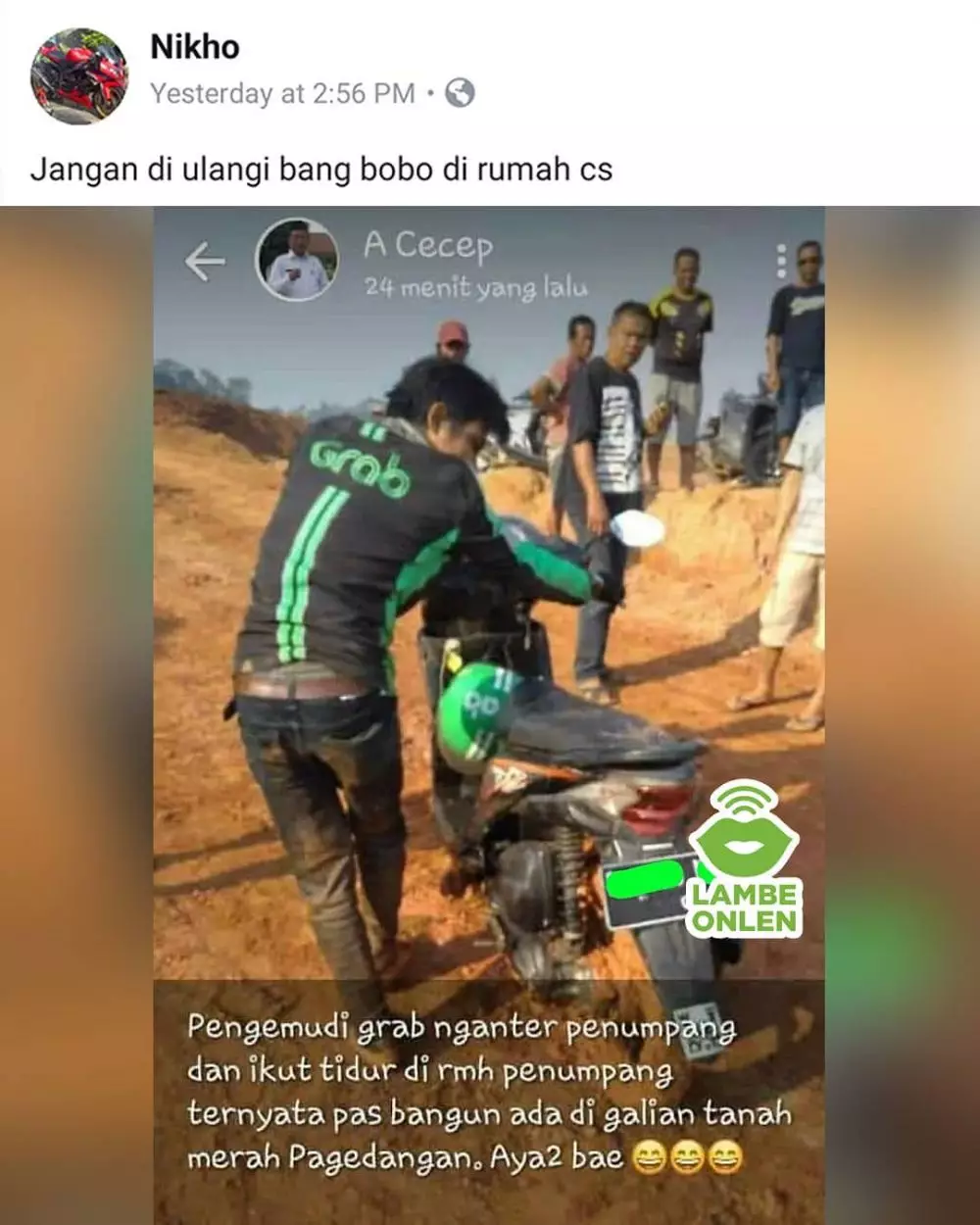 status medsos lucu driver ojol © 2019 instagram.com status medsos lucu driver ojol © 2019 instagram.com