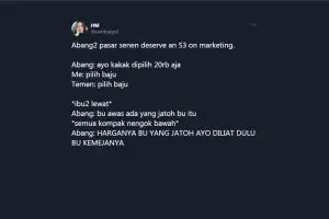 10 Cuitan lucu marketing pedagang pasar ini bikin cekikikan