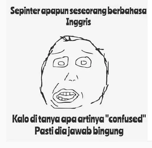 meme lucu soal bahasa Inggris © 2019 1cak.com