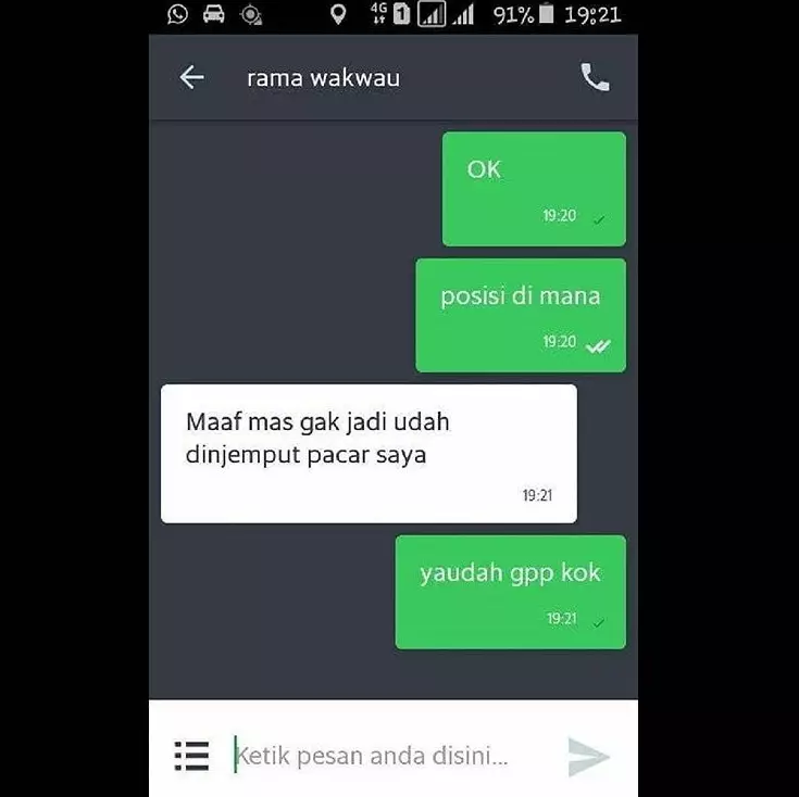 driver ojek online batal jemput © 2019 instagram.com driver ojek online batal jemput © 2019 instagram.com