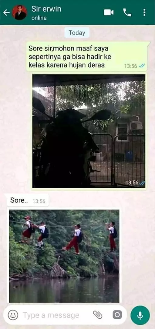 chat lucu guru ngerjain siswa © 2019 instagram.com