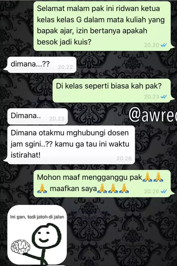 chat lucu guru ngerjain siswa © 2019 instagram.com