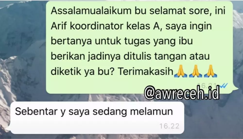 chat lucu guru ngerjain siswa © 2019 instagram.com