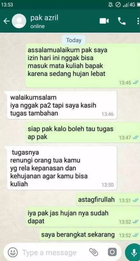 chat lucu guru ngerjain siswa © 2019 instagram.com