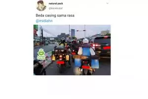 10 Momen lucu pas pengendara bertemu 'kembaran', kocak pol