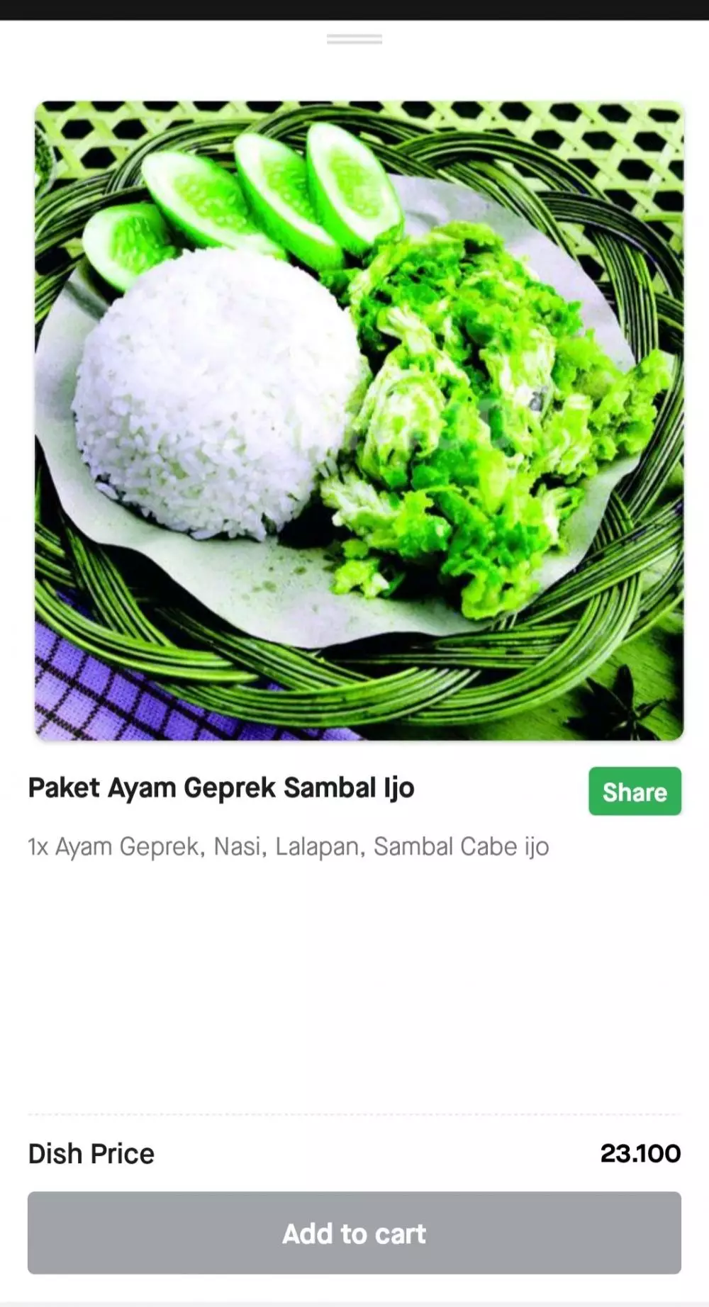 ayam geprek sambal hijau ngakak © Twitter/@RacunBelanja