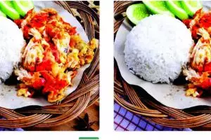 Penampakan ayam geprek di tampilan menu ojek online ini kocak