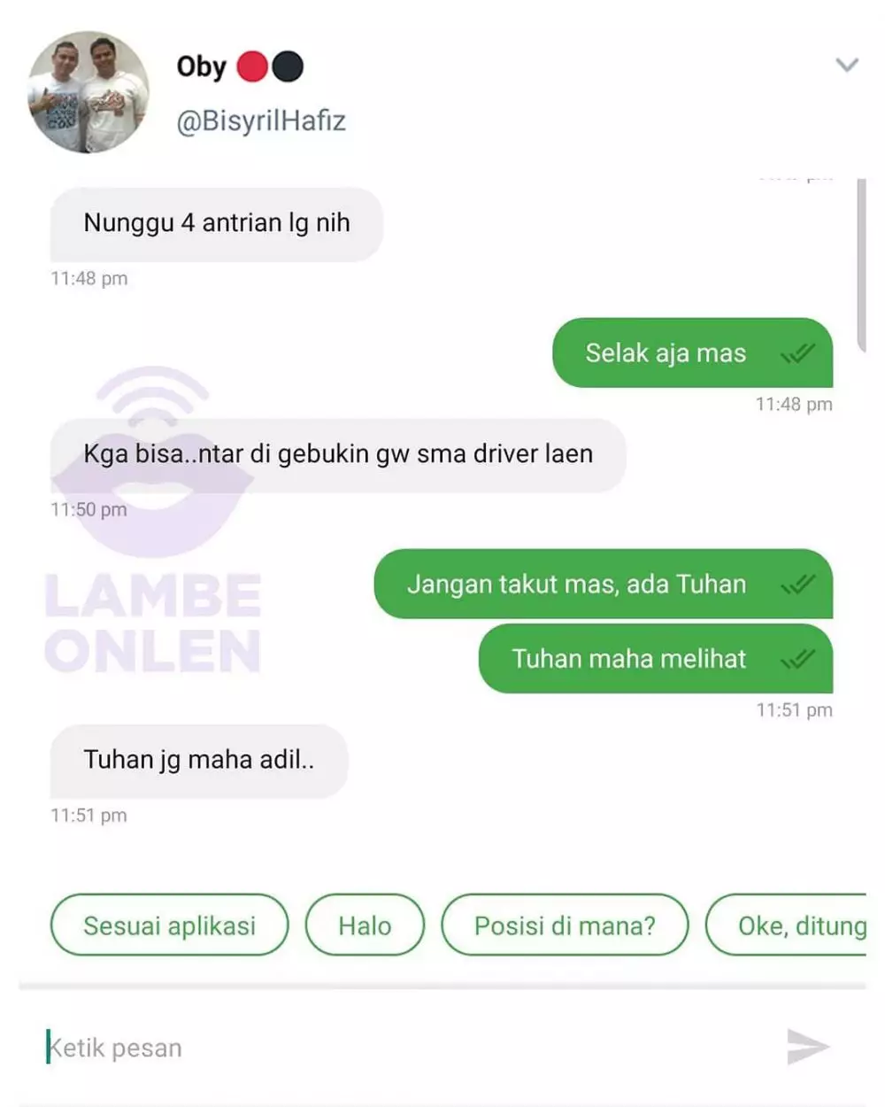 driver ojek online nurutin pelanggan © 2019 instagram.com driver ojek online nurutin pelanggan © 2019 instagram.com