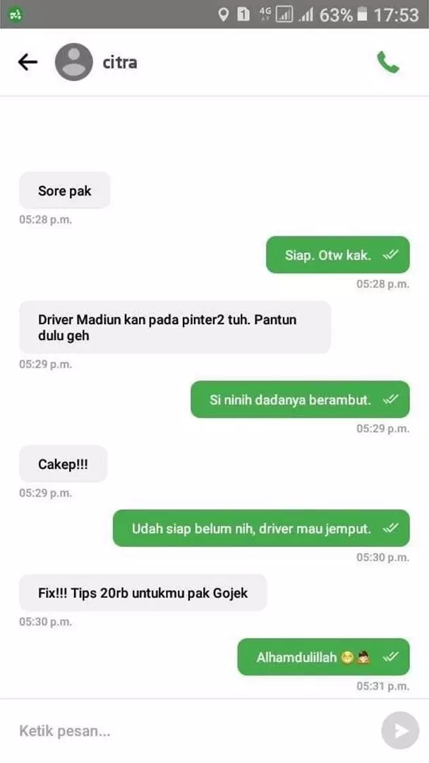 driver ojek online nurutin pelanggan © 2019 instagram.com driver ojek online nurutin pelanggan © 2019 instagram.com