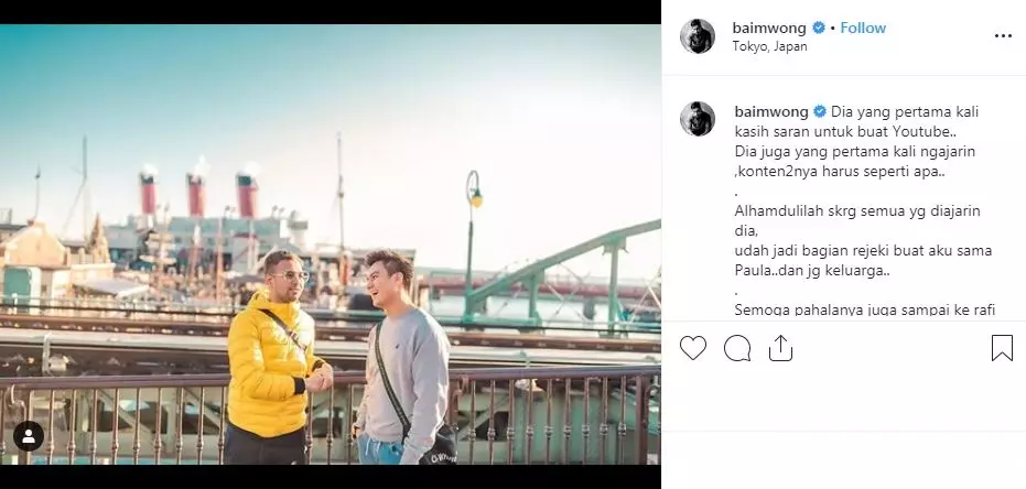 sosok di balik youtube baim wong © Instagram/@baimwong