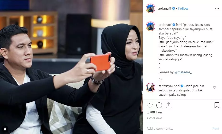 7 Gombalan Arda 'Naff' dan Tantri 'Kotak', relationship goals nih Instagram @ardanaff
