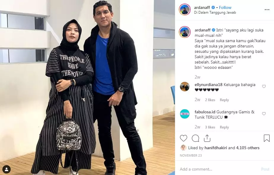 7 Gombalan Arda 'Naff' dan Tantri 'Kotak', relationship goals nih Instagram @ardanaff