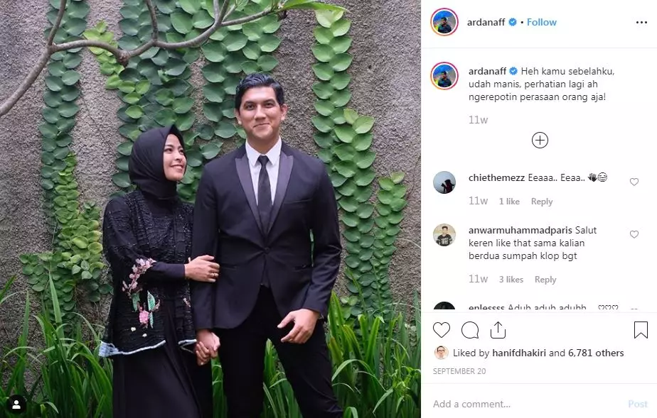 7 Gombalan Arda 'Naff' dan Tantri 'Kotak', relationship goals nih Instagram @ardanaff